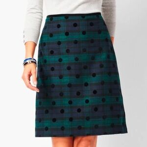 NWT Talbots 12P BLACK WATCH PLAID A-LINE SKIRT Wool blend.